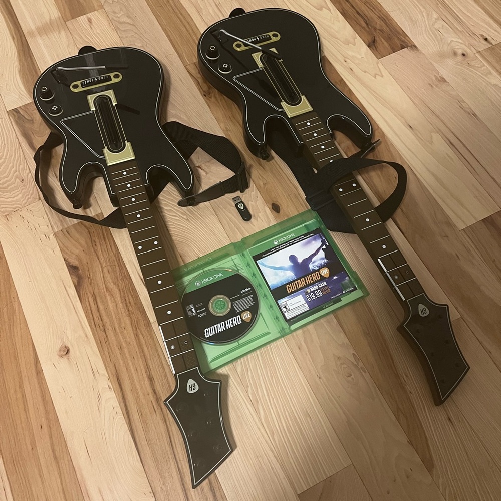 Guitar hero with guitars